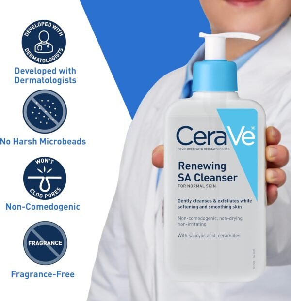 CeraVe SA Cleanser Salicylic Acid Face Wash with Hyaluronic Acid 2