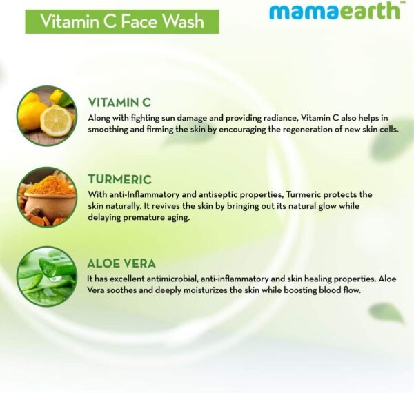 Mamaearth Vitamin C Face Wash with Vitamin C and Turmeric 2